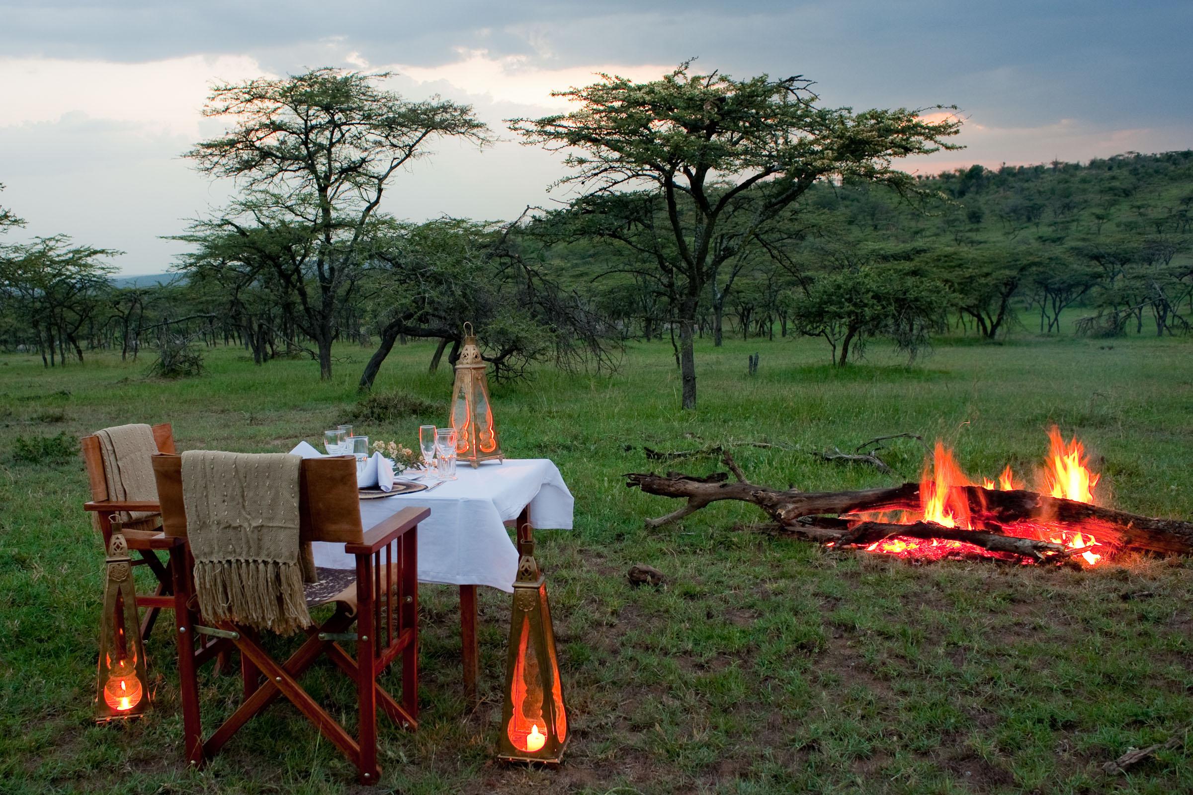 Bush dinner under stars